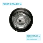 Rueda de chapa timonera regulable rebatible - Imagen 4