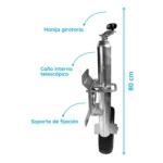 Rueda de chapa timonera regulable rebatible - Imagen 3