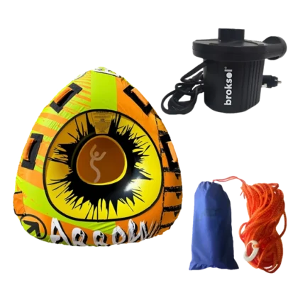 Combo gomón Arrow Triangular de arrastre + cuerda + inflador