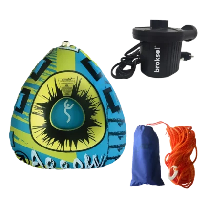 Combo gomón Arrow Triangular de arrastre + cuerda + inflador