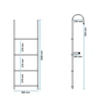 Escalera para colgar aluminio 4 escalones plástico Herby - Imagen 2