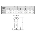 Grillete inox. con ojo y traba imperdible 4 mm Five Oceans - Imagen 4