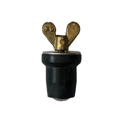 Tapón de goma con mariposa de bronce