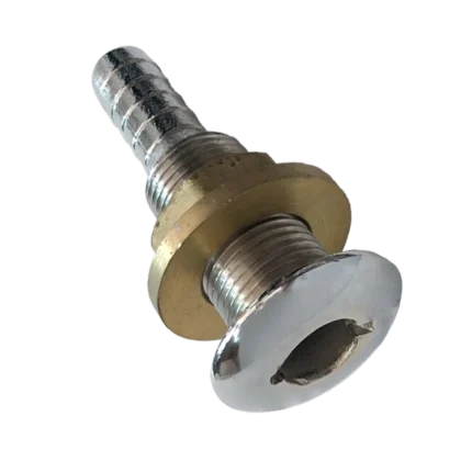 Pasacasco de bronce cromado 3/4" con racor Herrcarr