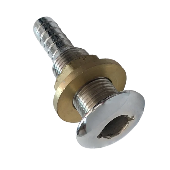 Pasacasco de bronce cromado 3/4" con racor Herrcarr - Imagen 1