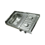 Mesada 40 x 80 inox con anafe bacha izquierda