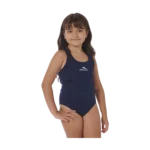Malla entera niña/juvenil lisa azul marino Heracles