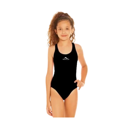 Malla entera niña/juvenil lisa negra Heracles