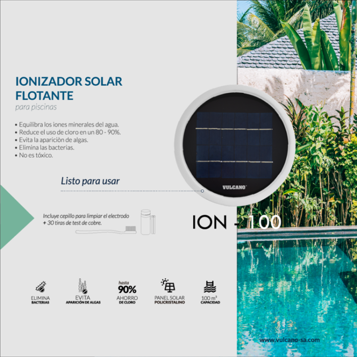 Ionizador solar flotante para piscinas ION-100 - Imagen 2