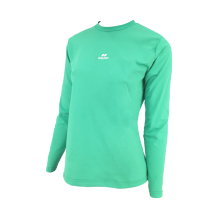 Remera lycra verde manga larga mujer Aquon