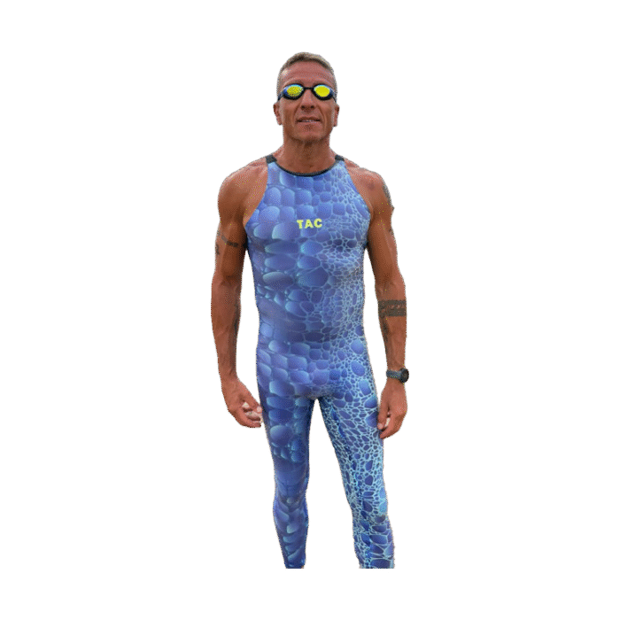Tac largo hombre c/bretel Reptil azul - Imagen 1