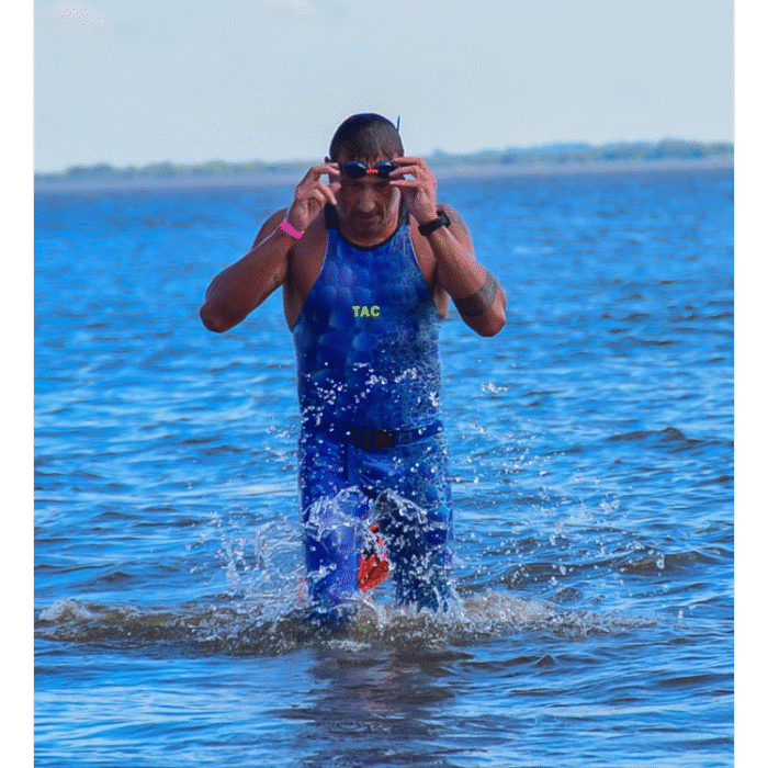 Tac largo hombre c/bretel Reptil azul - Imagen 2