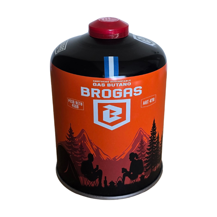 BGAS478 CARTUCHO DESCARTABLE GAS GARRAFA ROSCA 450 GR 01 Cartucho descartable gas garrafa rosca 450 gr Brogas - Imagen 1