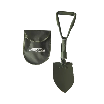 Pala plegable chica con punzón y funda Brogas