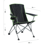 Sillón director plegable polyester negro con verde Waterdog - Imagen 4