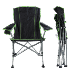 Sillón director plegable polyester negro con verde Waterdog - Imagen 3