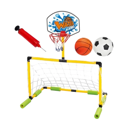 Arco flotante + aro de básquet con inflador Huasheng