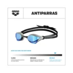 Antiparras Cobra Core Swipe Mirror azul/plata 600 Arena - Imagen 3