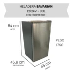 Heladera 90 l 12/24 v BV-81D Bavarian - Imagen 3