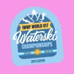 Remera Mundial Ski rosa logo azul