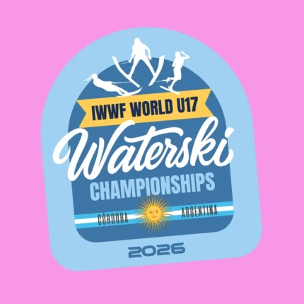 Remera Mundial Ski rosa logo blanco