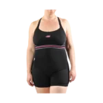 Malla mujer c/pierna y broche negra Speed