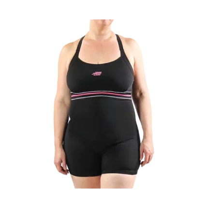 Malla mujer c/pierna y broche negra Speed