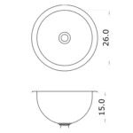 Bacha redonda inoxidable 26 cm - Imagen 3