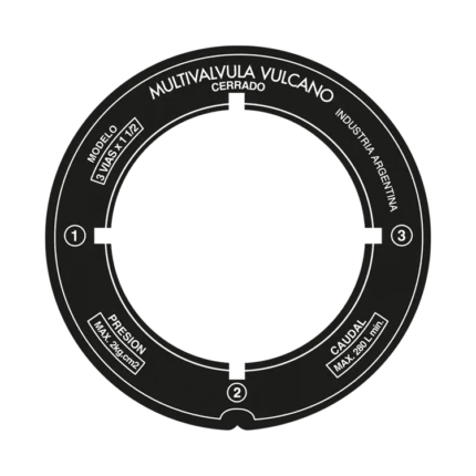 Etiqueta acetato 3 vías Vulcano