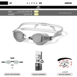 Antiparras Alpha Mirror V2 blanco/plata Aquon - Imagen 2